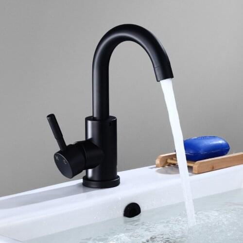 Bathroom Faucet Brushed Gold Bathroom Basin Faucet Cold And Hot Sink Mixer Sink Tap Single Handle Deck Mounted Water Tap