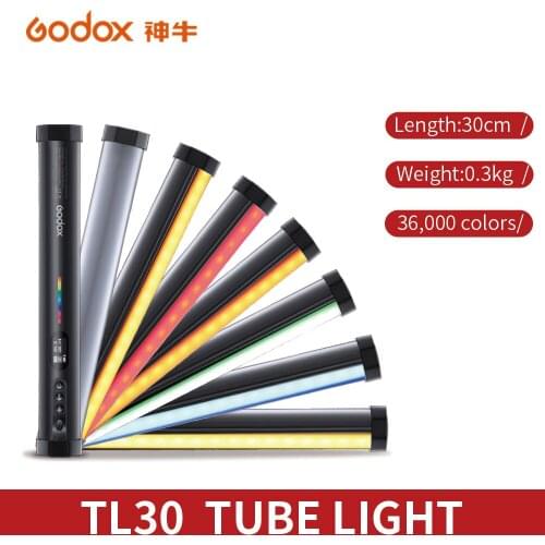 Godox TL30 RGB LED Tube Mini Photography Handheld Video Light Full Color Output Video Light Kit for Photos Video Movie Vlog