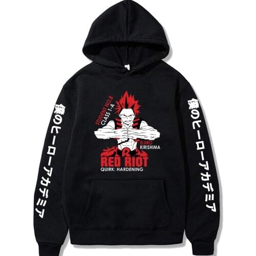 Anime My Hero Academia Eijiro Kirishima Hoodie for Men Women Kawaii Hoodie Pullover essentials hoodie Cosplay Costume