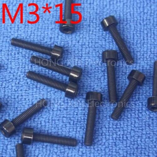 M3*15 Black Cap Screws 100pcs Nylon Inner Hexagon Socket Head 15mm Plastic Bolt Insolation brand RoHS compliant
