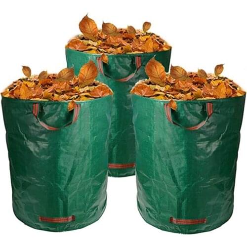 500L/300L Large Capacity Heavy Duty Garden Waste Bag Garden Rubble Waste Woven Rubbish Bags Yard Waste Bins Storage