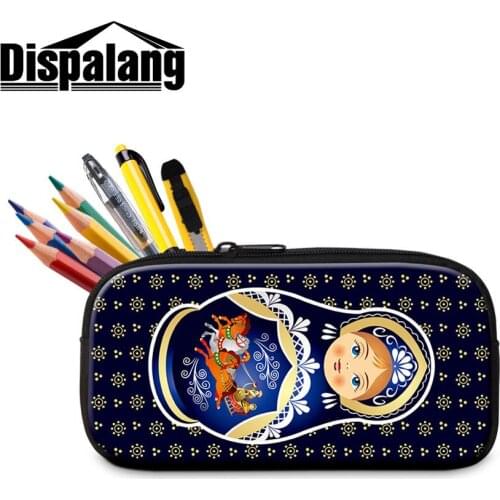 Matryoshk Russian Doll Image Amazing Printing Polyester Fabric Trendy Cosmetic Box Bag for Women Beauty Clutch on Makeup Girls