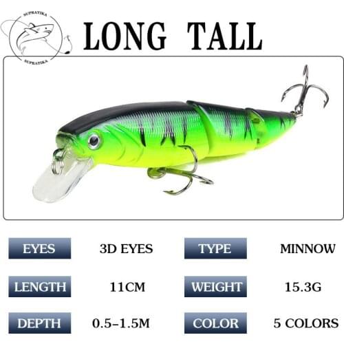 1Pcs 11cm/15.3g Minnow Fishing Lure Hard Bait Isca Artificial Fishing Bait Crankbait Wobblers Carbon Steel Hook