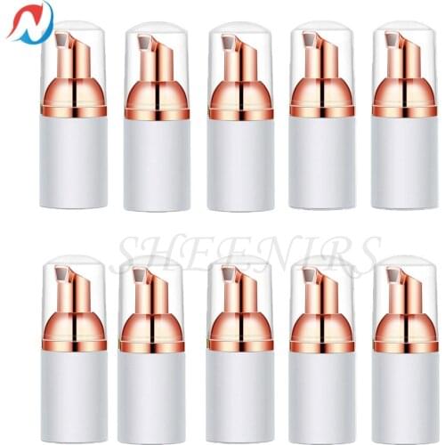 Sheenirs 3PCS 1.7 Oz/50ML Rose Gold Foaming Soap Dispenser Empty Plastic Foam Pump Bottle for Travel Hand Soap Foaming Shampoo