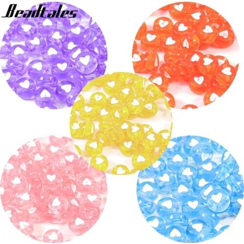 100pcs Acrylic Multicolor Letter Beads Round Shape Heart Alphabet Loose Beads For Bracelet Necklace Jewelry Making