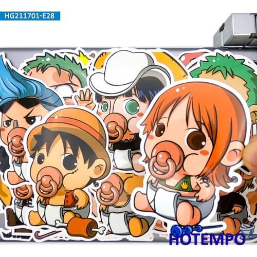 28pcs Big Size Anime Pattern Funny Mix Phone Laptop Skateboard Guitar Case Motorcycle Car Waterproof Stickers Pack for Kids Toys