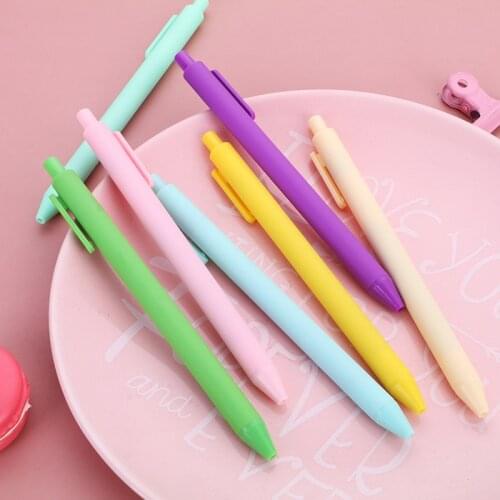 60 Pcs Cute Gel Pen Korean Simple Macaron Colors Shell Gel Pens School Writing Supplies Student Stationery Cute Pens Girls Gift