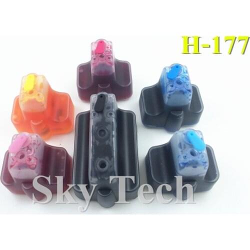 6PK Full Ink Refillable cartridge Suit for hp177 HP-177XL suit for hp 3210 8230 8238 8250 C5140 D7155 D7160 etc , With ARC Chips