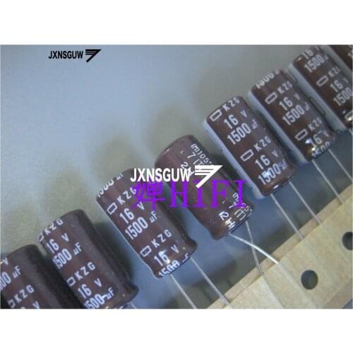 20PCS NIPPON KZG 16V1500UF 10X20MM NCC Aluminum electrolytic capacitor 1500UF/16V CHEMI-CON 105 degrees 1500uF 16V