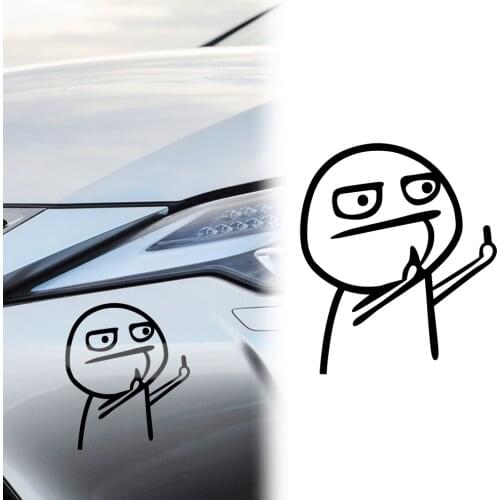 Car Cartoon Funny Middle Finger Sticker for Nissan X-Trail T32 Rogue Qashqai J11 Terrano March Micra K13 VERSA Latio Sunny