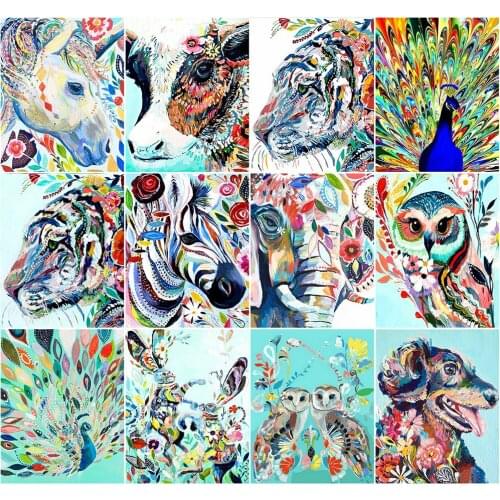 AZQSD DIY Oil Painting By Numbers Animal Handpainted Gift 40x50cm Adult Coloring By Numbers Owl Home Bedroom Wall Artwork
