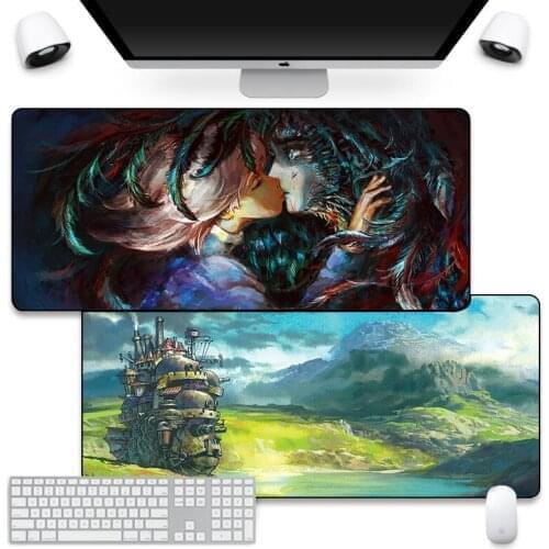 40*90CM AnimeHowls Moving Castle Mouse Pad Comtuper DeskMat LargeMousepad Carpet Gaming Accessoroes Laptop Gamer Keyboard Mat