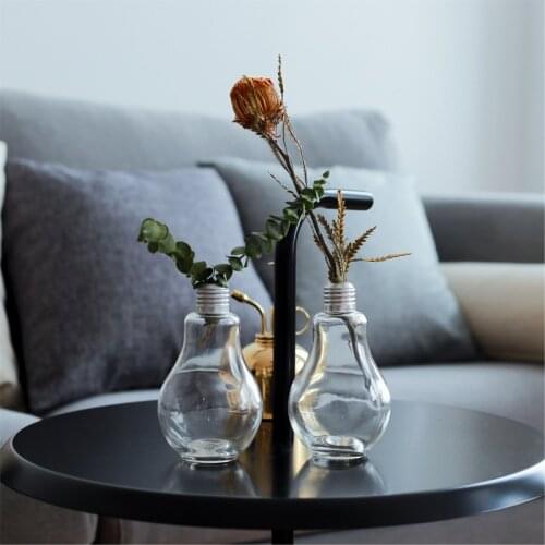 Creative Ins Nordic Style Transparent Glass Bulb Vase Convergent Flower Arrangement Ornaments Living Room Bedroom Decoration