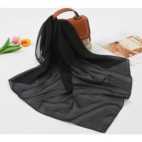 Summer Solid Color Chiffon Scarf Plain Kerchief Fashion Women Scarves Soft Wrap Hijab Thin Shawls Wraps Headscarf 64*64cm
