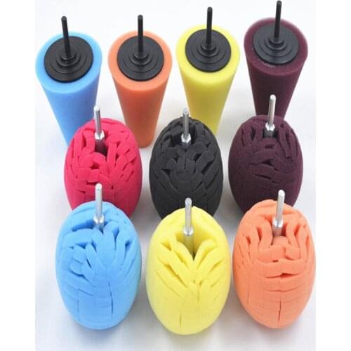 5/6/10pcs Cone Sponge Pads Set with Ball Hub Polishing Wheel Buffing Car Beauty Waxing Car Polishing Buffer Waxing Tool Kit