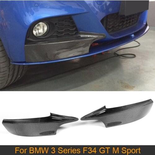 Carbon Fiber Front Bumper Splitters Lip Spoiler for BMW 3 Series F34 M Sport 335i 340i GT 4 Door 14-17 Front Splitters FRP Grey