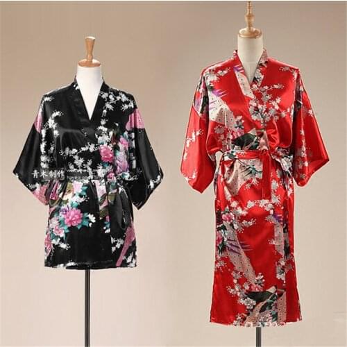 16Style Adult Loose Satin Pajamas Traditional Japanese Style Kimono for Women Kimono Thin Cardigan Clothing Yukata Dress