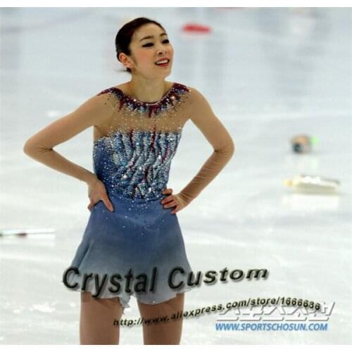 2016 Child Figure Skating Dresses With Spandex New Brand Vogue Figure Skating Competition Dress For Girls DR3012