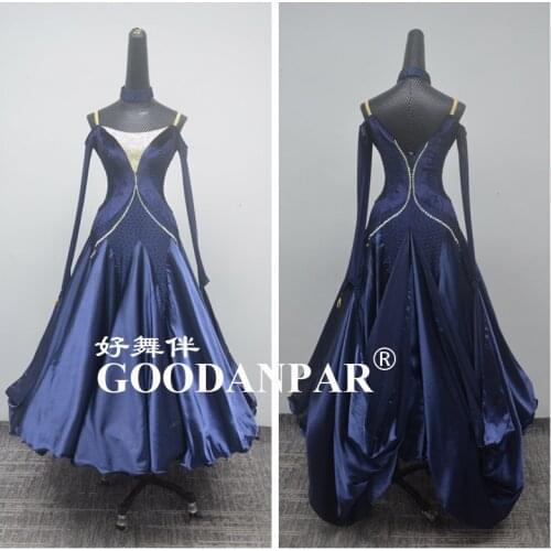 Ballroom competition dance dresses NEW Design Woman Modern Waltz Tango Dance Dress standard sexy dress GOODANPAR