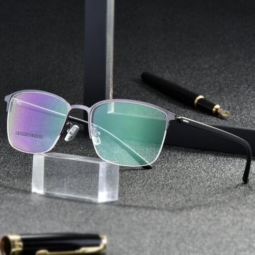 Half Rim Metal Frame Glases For Man Business Style Browline Ultra Light Frame Myopia Spectacles