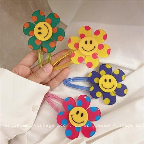 Retro Korean Fashion Color Flower Duckbill Clip INS Wind Classic Candy Color Girl Cute Transparent Resin Flower Hairpin