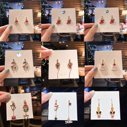 Christmas Series Cartoon Earrings Temperament Simple and Compact Earrings Jewelry Wholesale