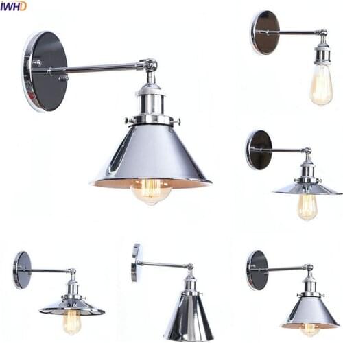 IWHD Silver Antique Vintage Wall Lamp Bedroom Living Room Loft Industrial Retro Edison LED Wall Light Fixtures Home Lighting