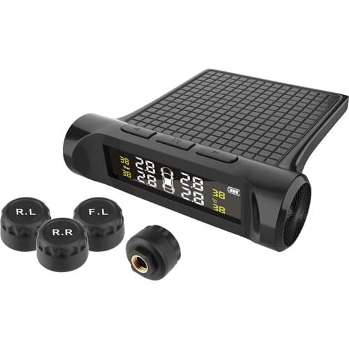 TPMS Car Tire Pressure Monitoring System 0-50 psi Real Time Pressure & Temperature Alerts Smart LCD Display