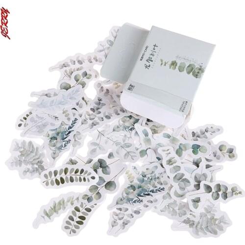 2021 Hot Sale Stamp Stationery Sticker Paper School Sticker Decoration 45 Pcs/box DIY Diary Scrapbook Seal Sticker Retro Plant