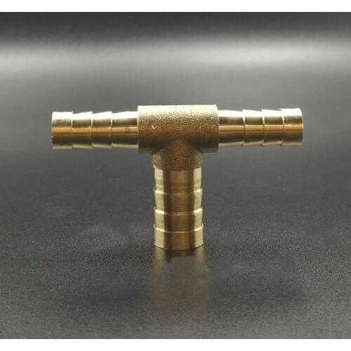 Hose Barb Tail Tee 3 Ways Reducing Brass Pipe Fitting Splitter Coupler 4/6/8/10/12/14/16/19mm Adapter Connector Water Gas Oil