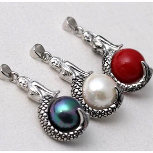 WQQCR Lose Money Promotions! 925 jewelry silver Mermaid color necklaces & pendants The Three Color Choices