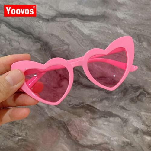 Yoovos New Fashion Sunglasses Children 2021 Vintage Boy/Girl Sunglasses Heart Plastic Glasses For Child Classic Gafas De Sol