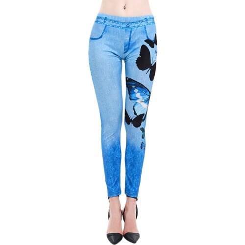 Butterfly Print Leggings For Women 2021 Spring Bottom Ankle-Length Trousers High Waist Skinny Pants Ladies Slim Fitness Leggings