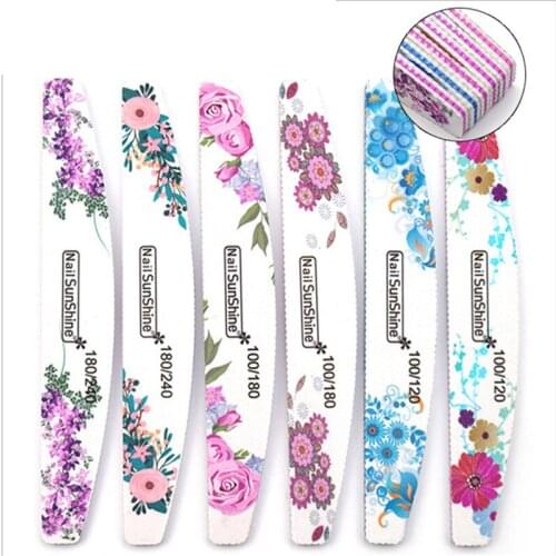 1 pcs Nail File Buffer Sandpaper Sanding Files Double Side Pedicure Tool Nail Polishing Nail Care Manicure Mix 100/120/180/240