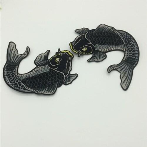 1PCS Big Fish Embroidered Patches Iron on or Sewing for Clothes Applique Diy Accessory Suppliers Sticker