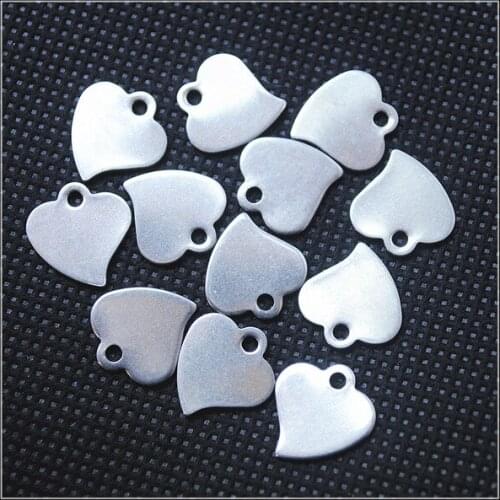 100pieces stainless steel pendants 304 steel heart shape for women bracelets bracelets crimp and end beads beads caps