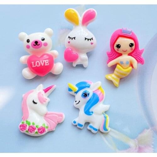 20Pcs Cute Mini Cartoon Animal Series Flat Back Resin Cabochons Scrapbooking DIY Craft Decoration Accessories G97