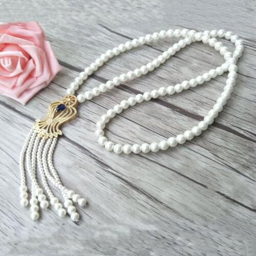 5pcs golden charm Pendant CZ zircon crystal Micro pave Connector,Natural Shell Pearl Beads Chain tassels Women Necklace NK219