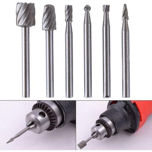 6pcs/set Mini HSS Routing Router Grinding Bits Burr For Rotary Tool Accessories