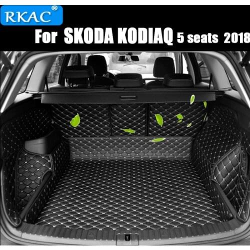 RKAC Car Custom Trunk Mats For SKODA KODIAQ 5 SEATS 2018 Waterproof Carpets Cargo Liner Interior Accessories car styling