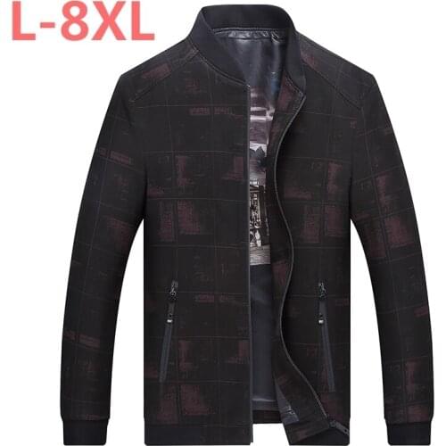Large size 8XL 7XL spring autumn New Jacket Men Fashion Casual Loose Mens Jacket Sportswear Bomber Mens jackets and Coat