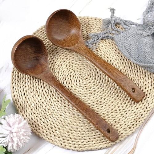 Wooden Ladle Long Handle Ladle Utensils For Soup Handmade For Kitchen Cookware Tableware Ramen Pot Filter Spoon Soup Ladle