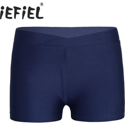Girls Children V-front Waistband Ballet Dance Shorts Bottoms Kids Pants Shorts for Yoga Sports Workout Gym Gymnastic Dancing
