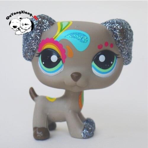 CWG090 Pet Shop Animal Gold powder gray painted puppy doll action Figure