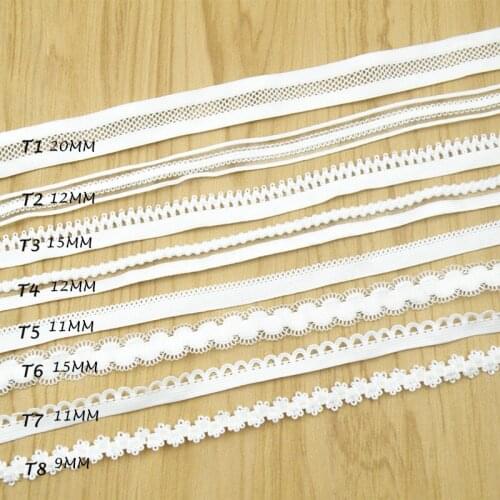 9mm to 22mm Wide 5yards Black white Elastic Black White Lace Trim ribbon For Sewing crafts underwear decoration lace handmade