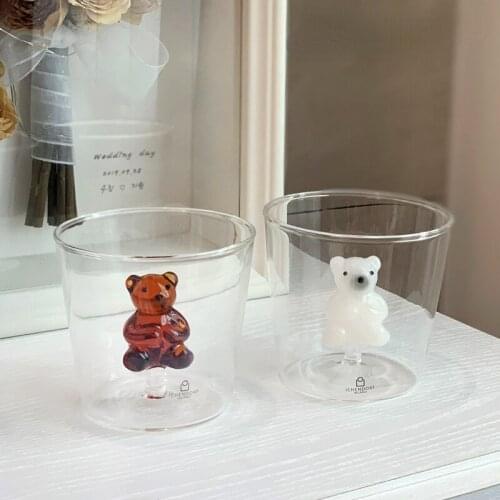 Resistant Cute Glass Cup Transparent Small Modern Creative Water Glass Cup Whisky Tea Coffee Bicchieri Vetro Drinkware LH50BLB
