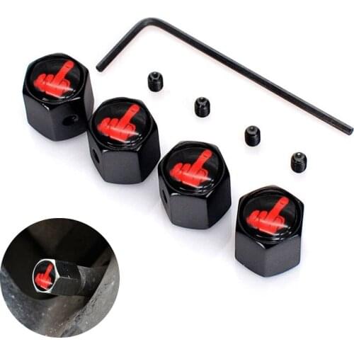 1Set Car Styling Zinc Alloy Anti-theft Middle Finger Style Tire Valve Caps Wheel Tires Stem Air Cap Airtight Cover Universal Hot