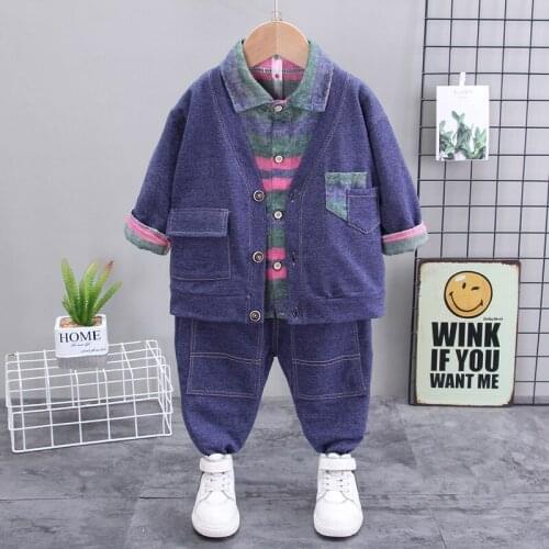 Spring and Autumn Mens and Girls' Jacket T-shirt Trousers 3 Piece Childrens Blazer Boys Suit Party Dress