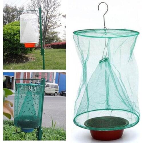Fly kill Pest Control Trap tools Reusable Hanging Fly Catcher Killer Flytrap Zapper Cage Net Trap Garden Supplies tools