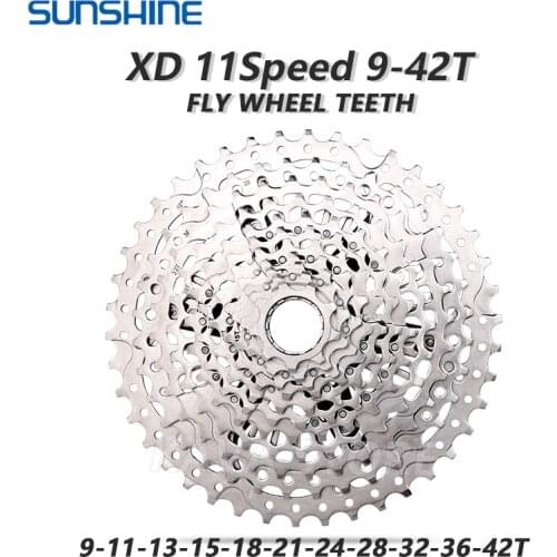 SONNENSCHEIN Mountain Bike Freewheel XD 11 Speed 9-42T 439g Ultralight Cassette Silver MTB Bicycle Flywheel for SRAM XD K7